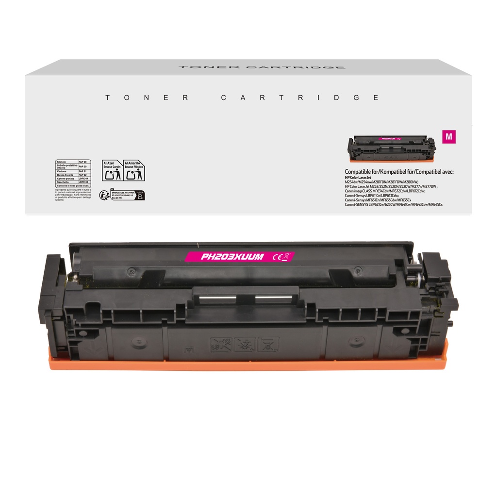 White Box Compatible HP CF543X/CF403X, Canon 054H/045H Toner Magenta