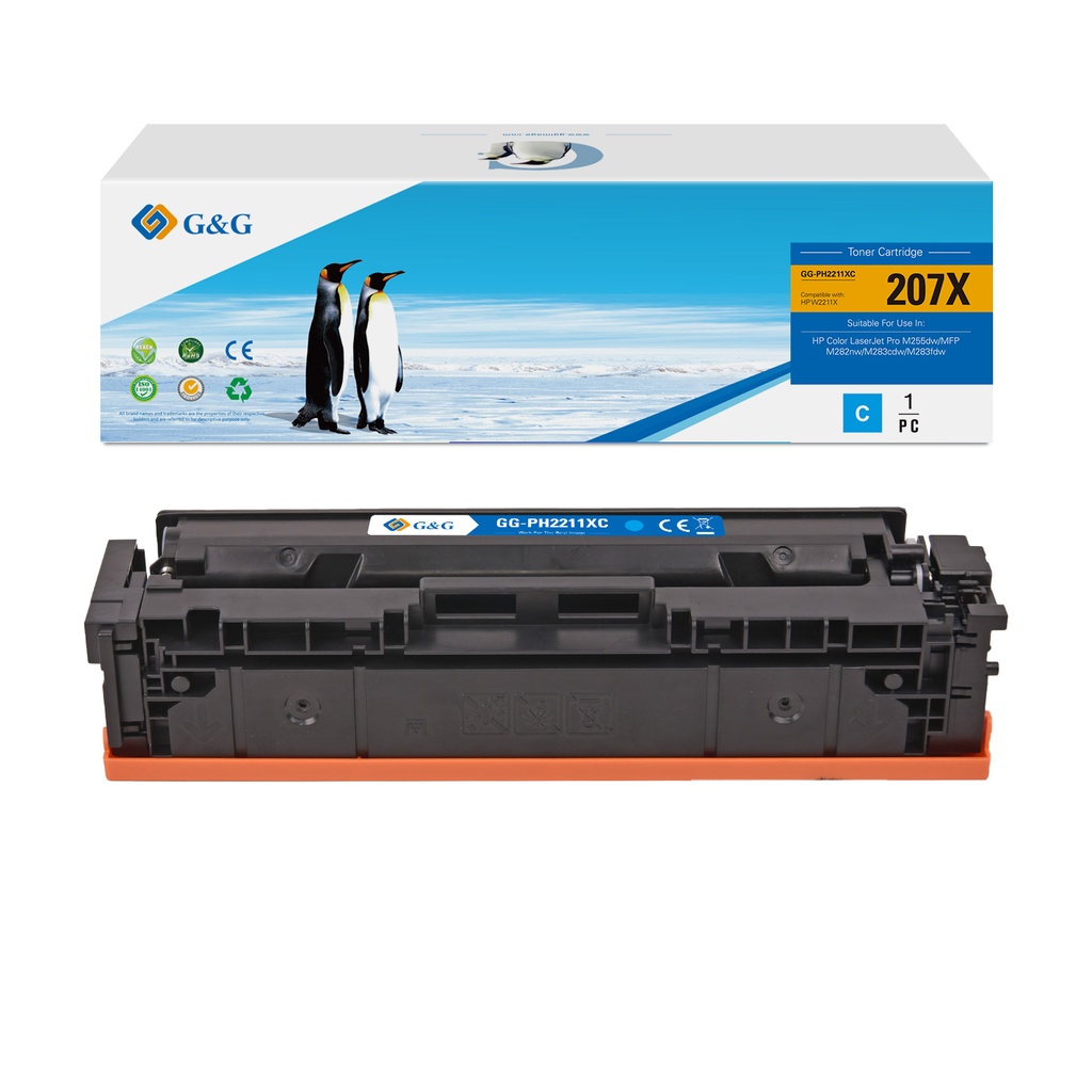 G&G Compatible HP W2211X(207X) Toner Cyan