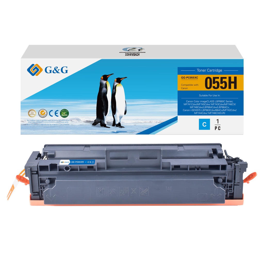 G&G Compatible Canon 3019C002 (055H) Toner Cyan