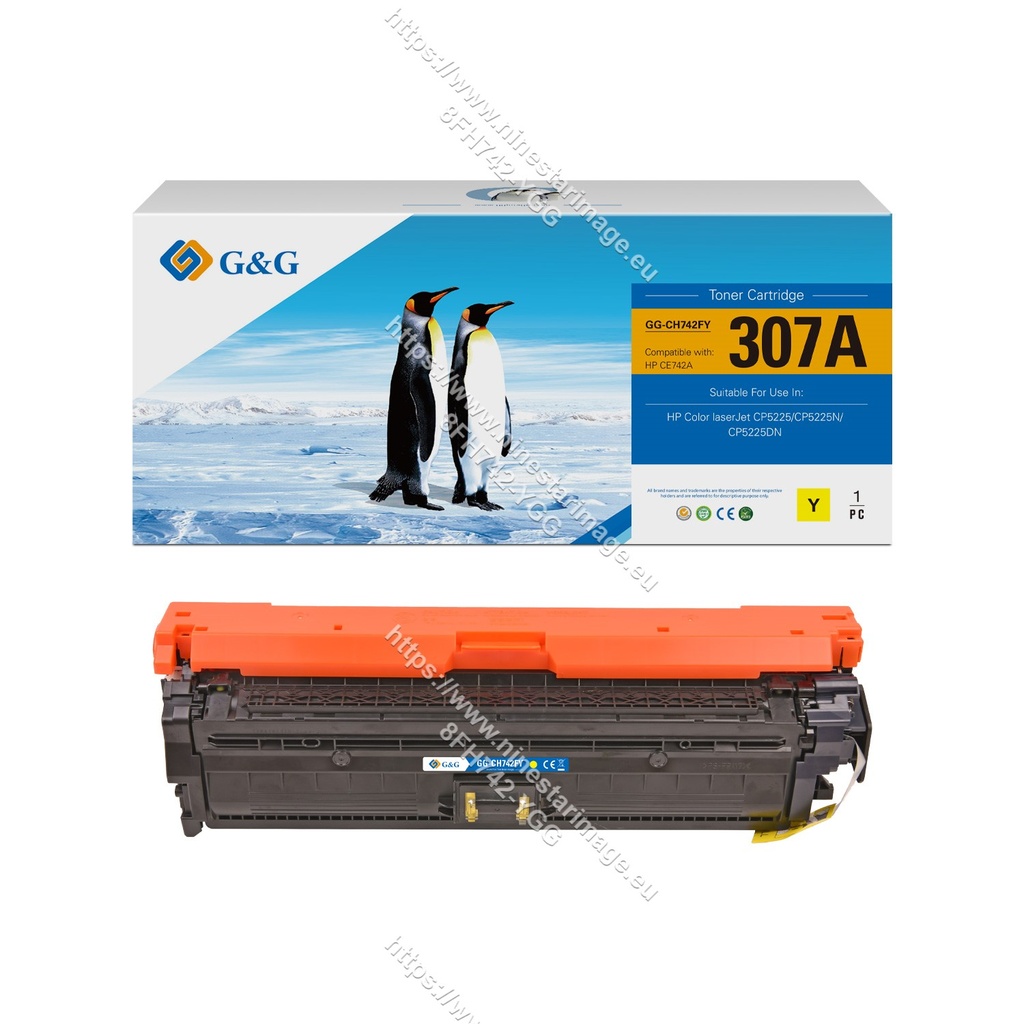 G&G Remanufactured HP CE742A Toner Yellow