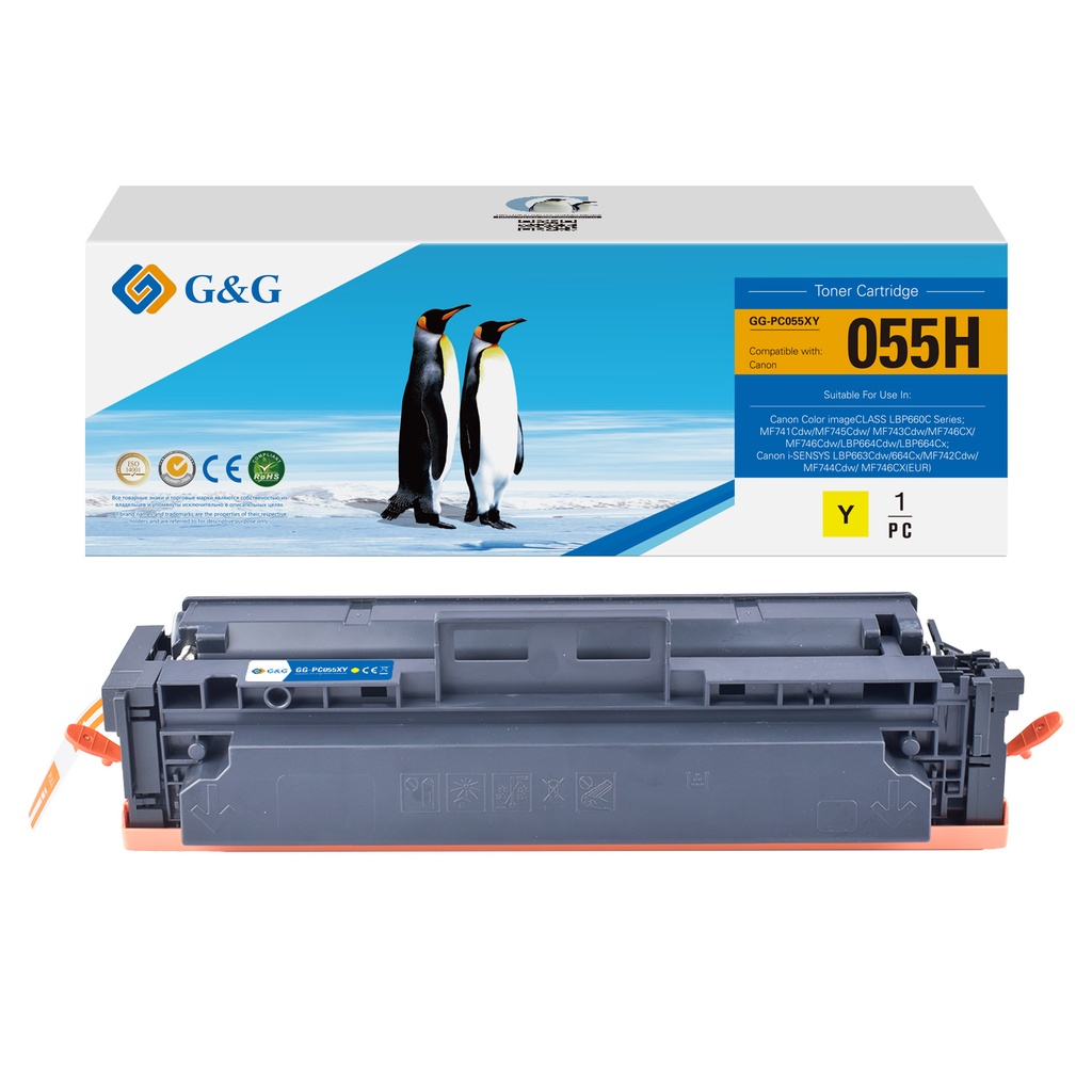 G&G Compatible Canon 3017C002 (055H) Toner Yellow
