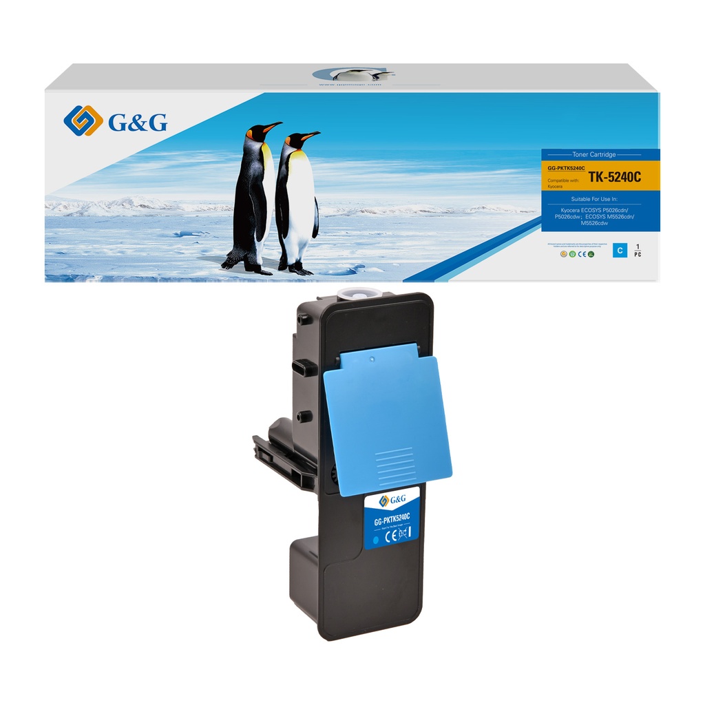 G&G Compatible Kyocera 1T02R7CNL0 (TK-5240C) Toner Cyan