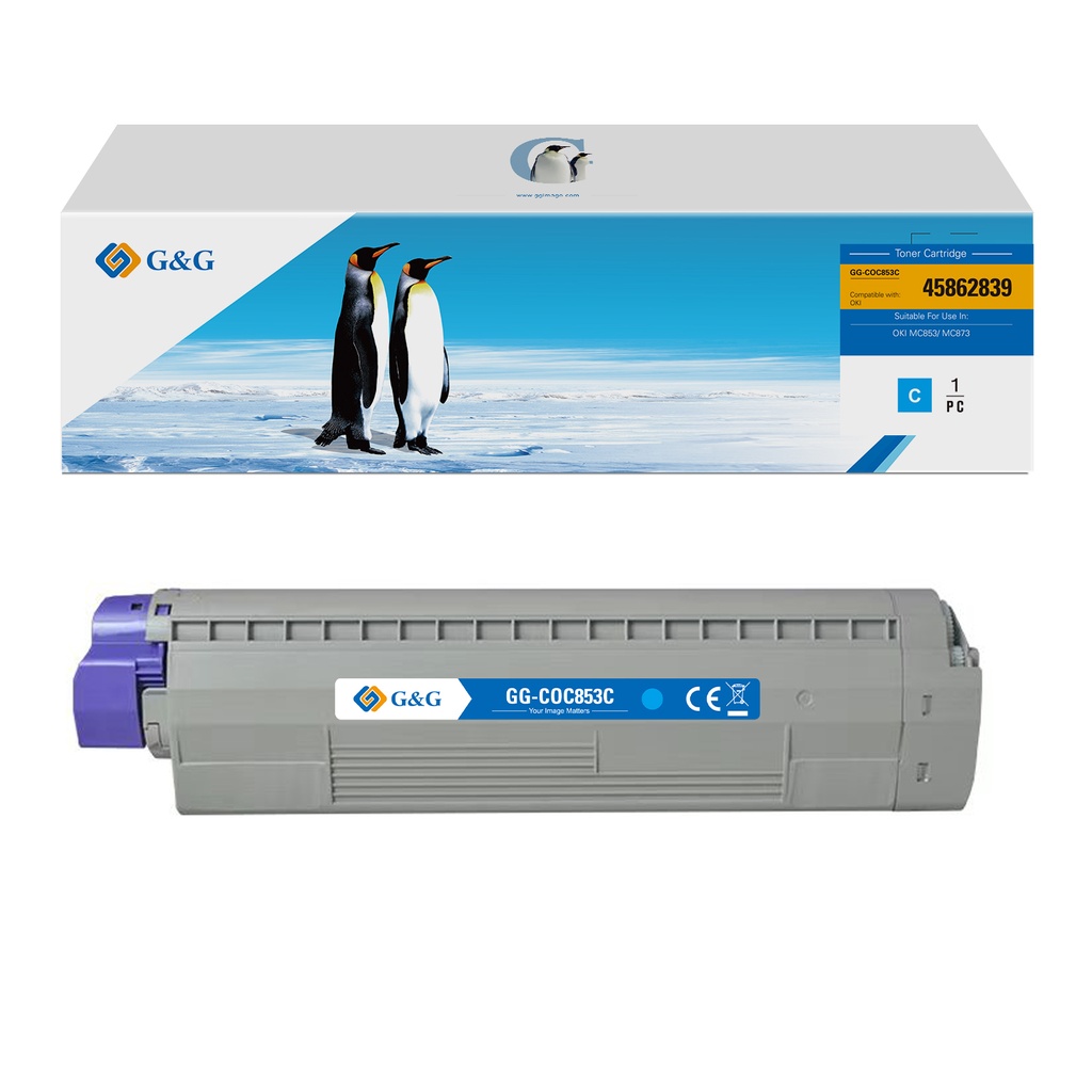 G&G Compatible OKI 45862839/45862843 Toner Cyan