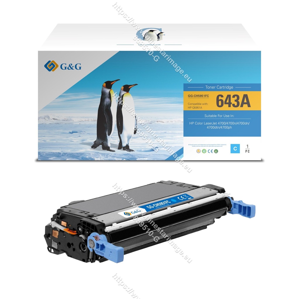 G&G Remanufactured HP Q5951A Toner Cyan