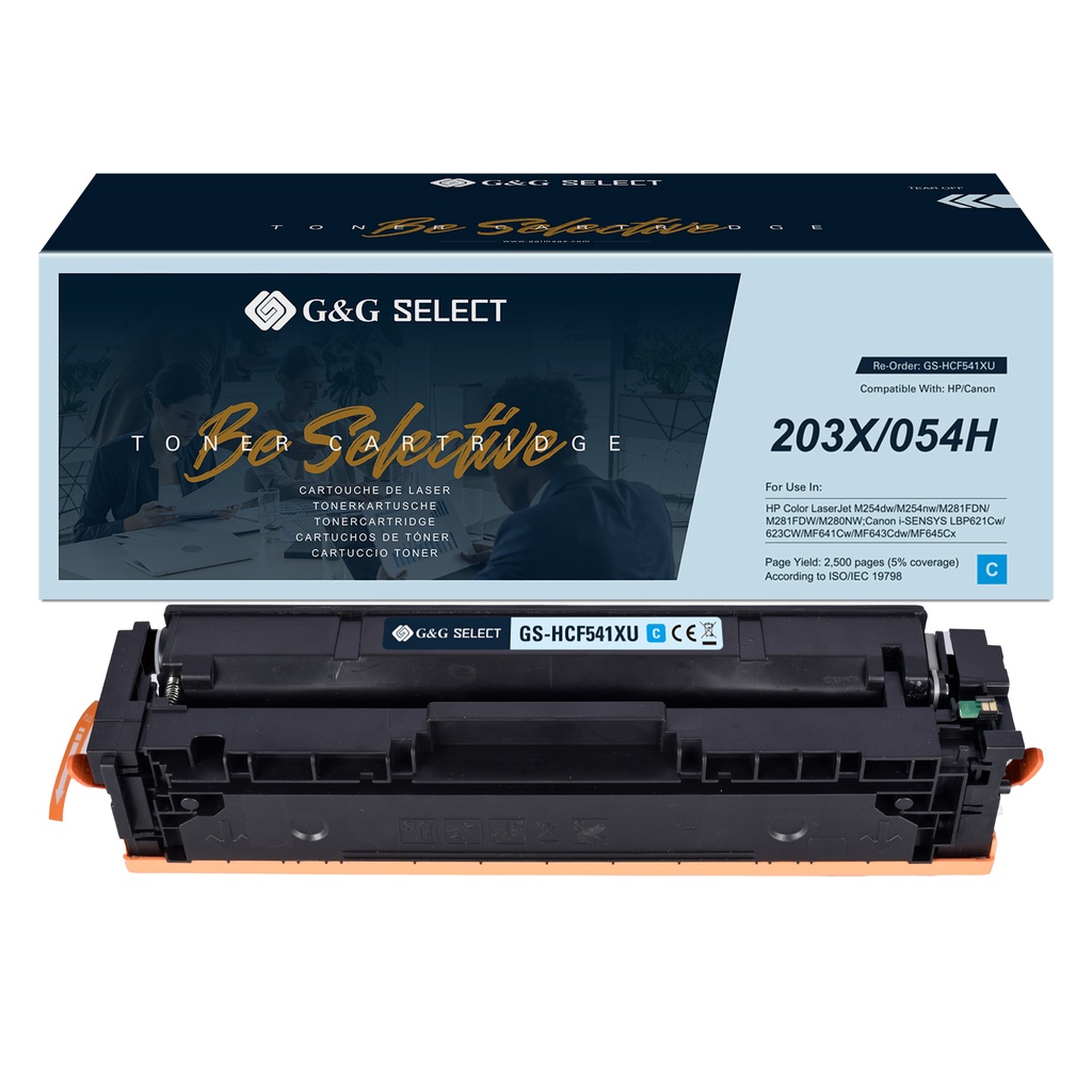 G&G Select Compatible HP CF541X/Canon 054H Toner Cyan