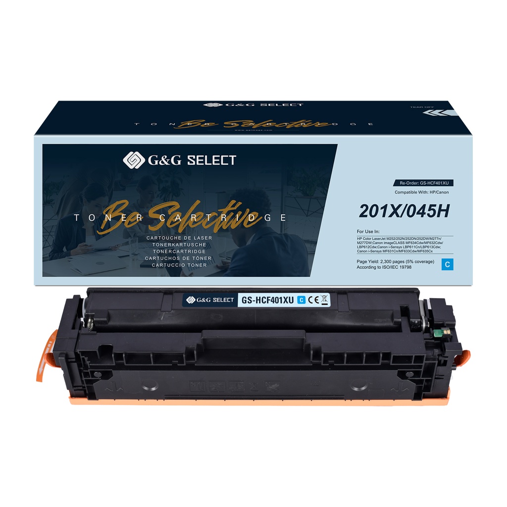 G&G Select Compatible HP CF401X/Canon 045H Toner Cyan