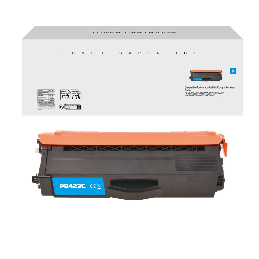 White Box Compatible Brother TN-423C Toner Cyan