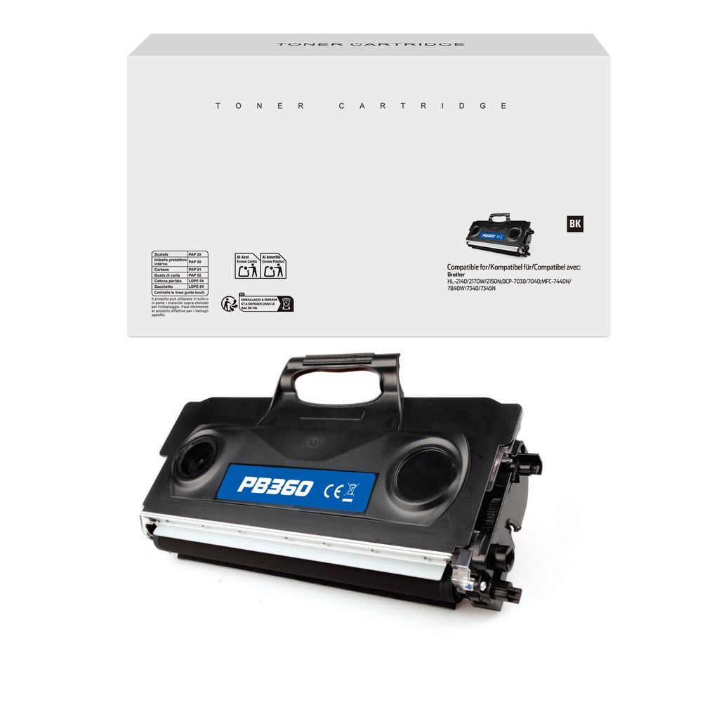 White Box Compatible Brother TN-360/TN-2120/TN-2175/TN-26J/TN-2150 Toner Mono