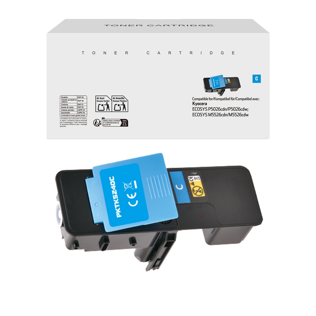 White Box Compatible Kyocera TK5240C Toner Cyan
