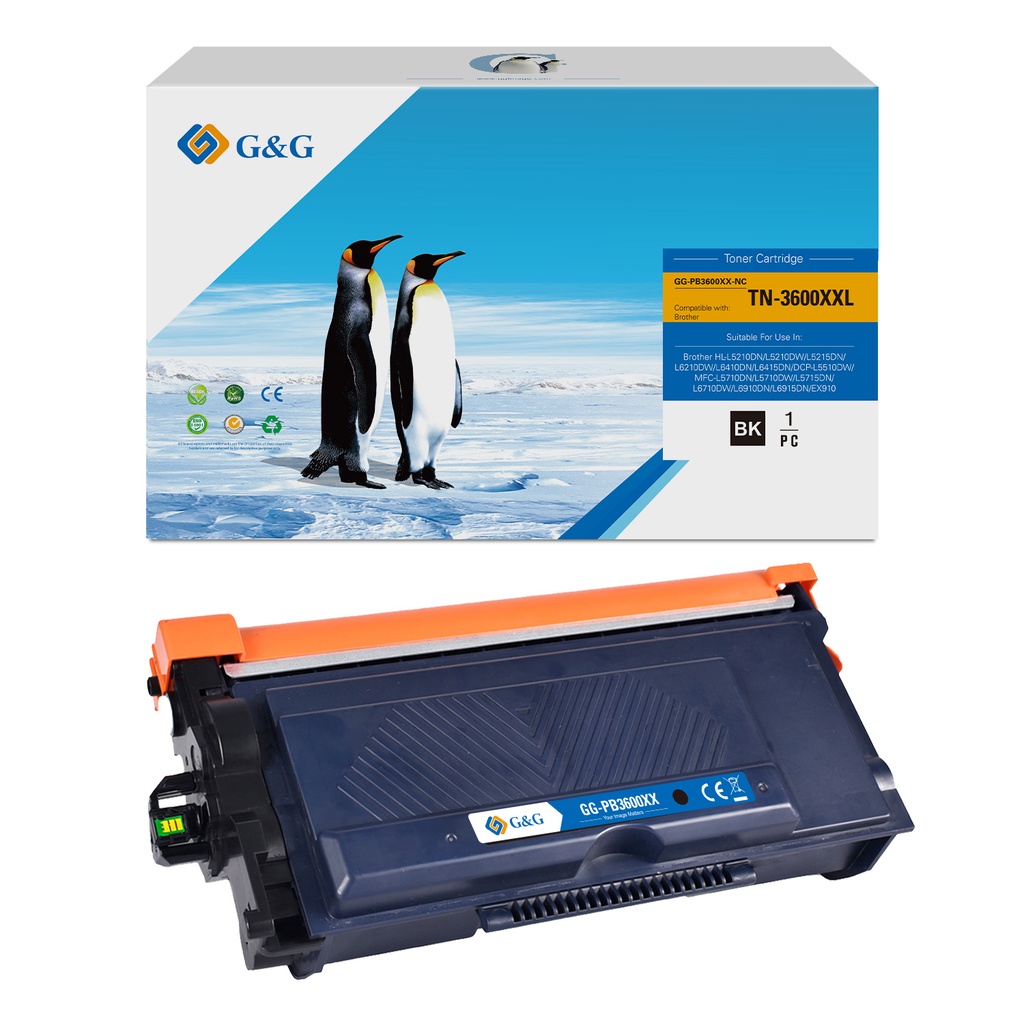 G&G Compatible Brother TN-3600XXL Toner Cartridge Black (No Chip)