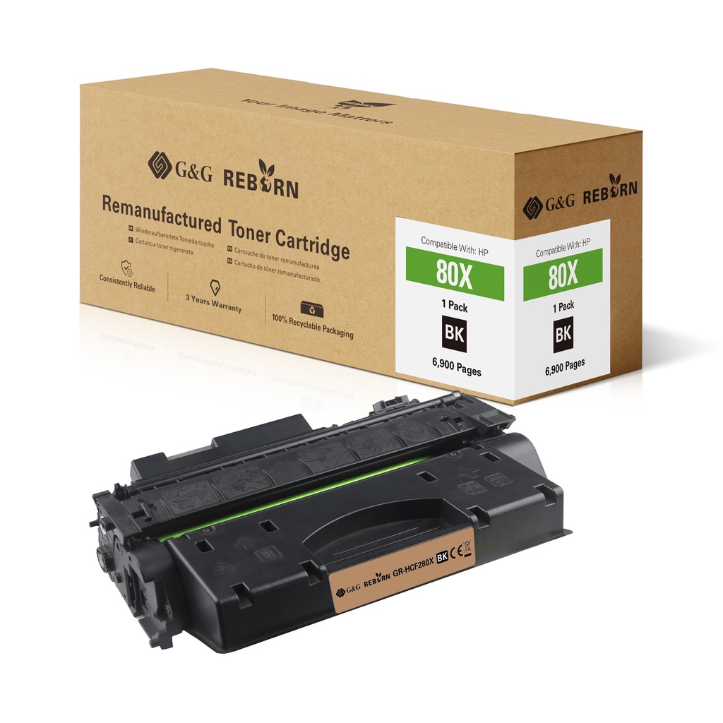 G&G Reborn Remanufactured HP 80X Toner Mono