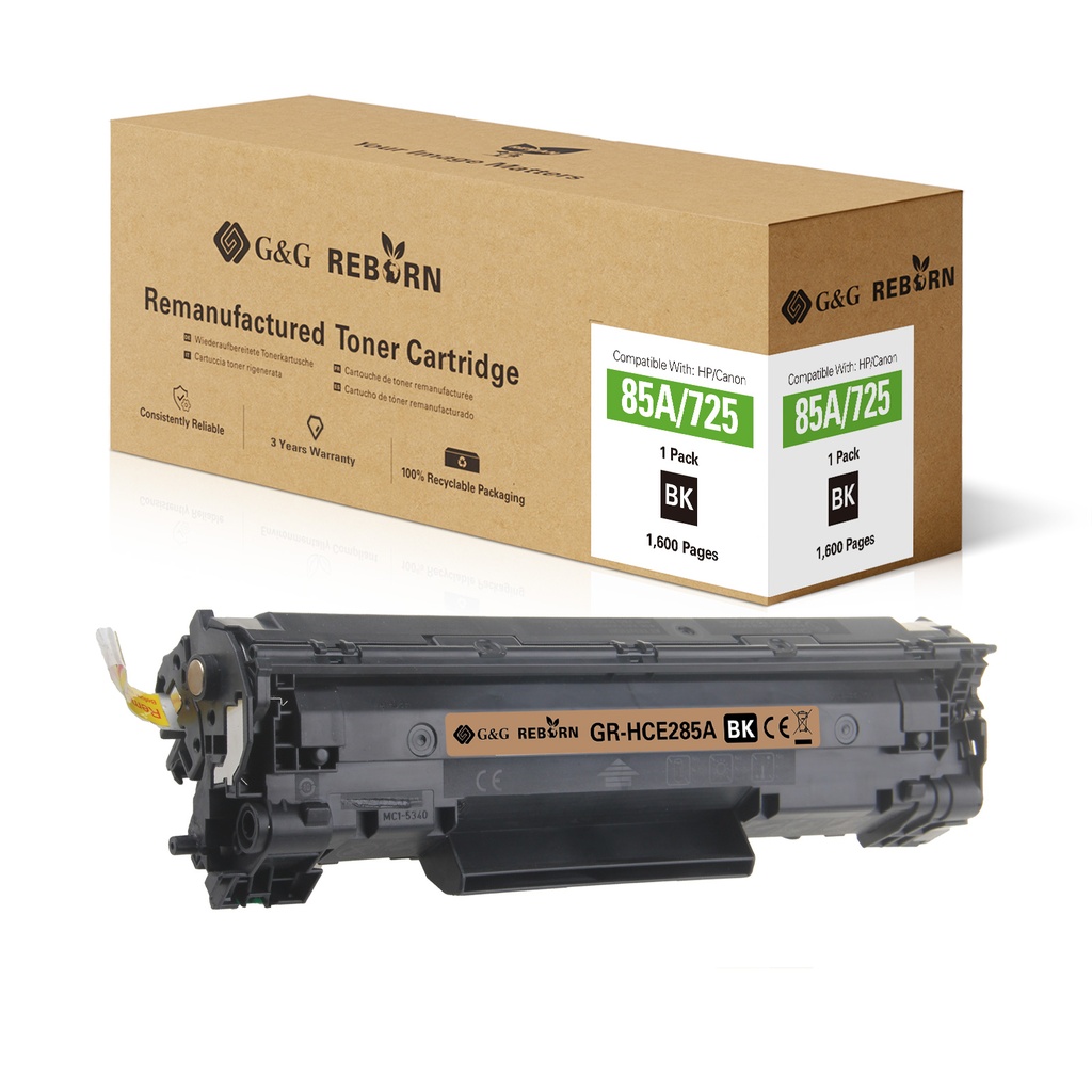 G&G Reborn Remanufactured HP CE285A/CRG125/CRG725/CRG325 Toner Mono