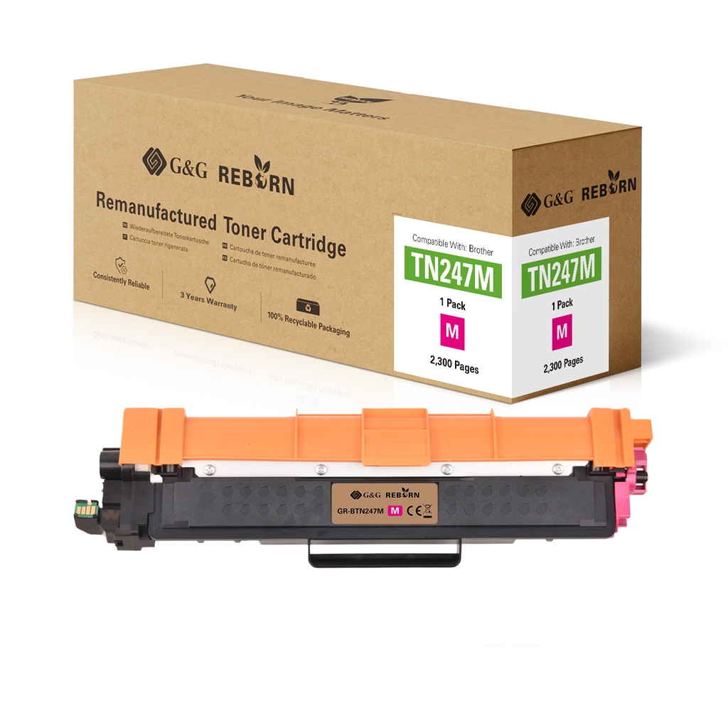 G&G Reborn Remanufactured Brother TN-247M Toner Magenta