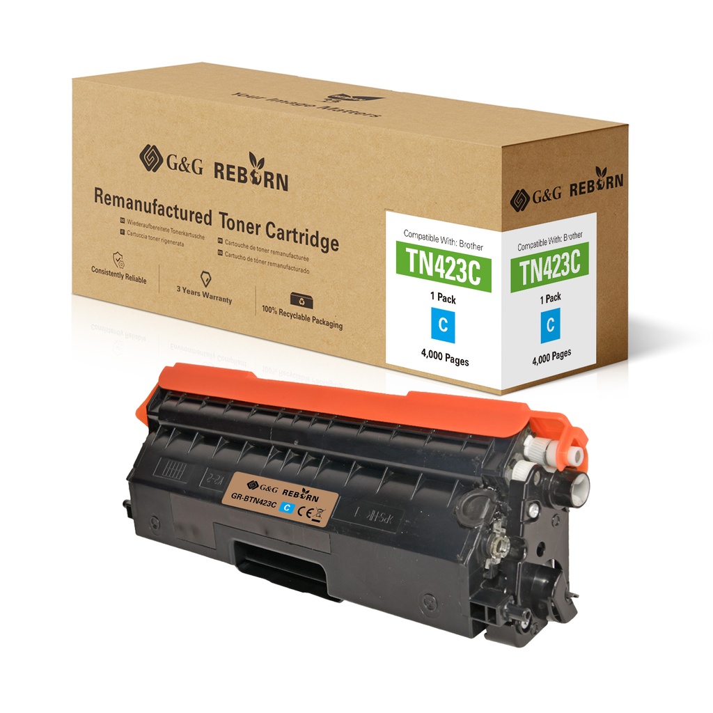 G&G Reborn Remanufactured Brother TN-423C Toner Cyan