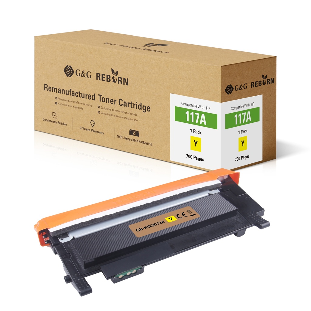G&G Reborn Remanufactured HP W2072A Toner Yellow