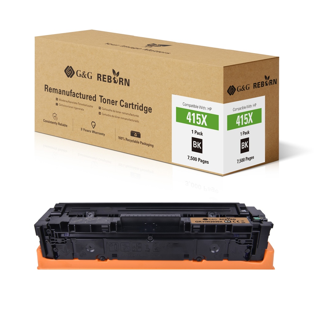 G&G Reborn Remanufactured HP W2030X(415X) Toner Black