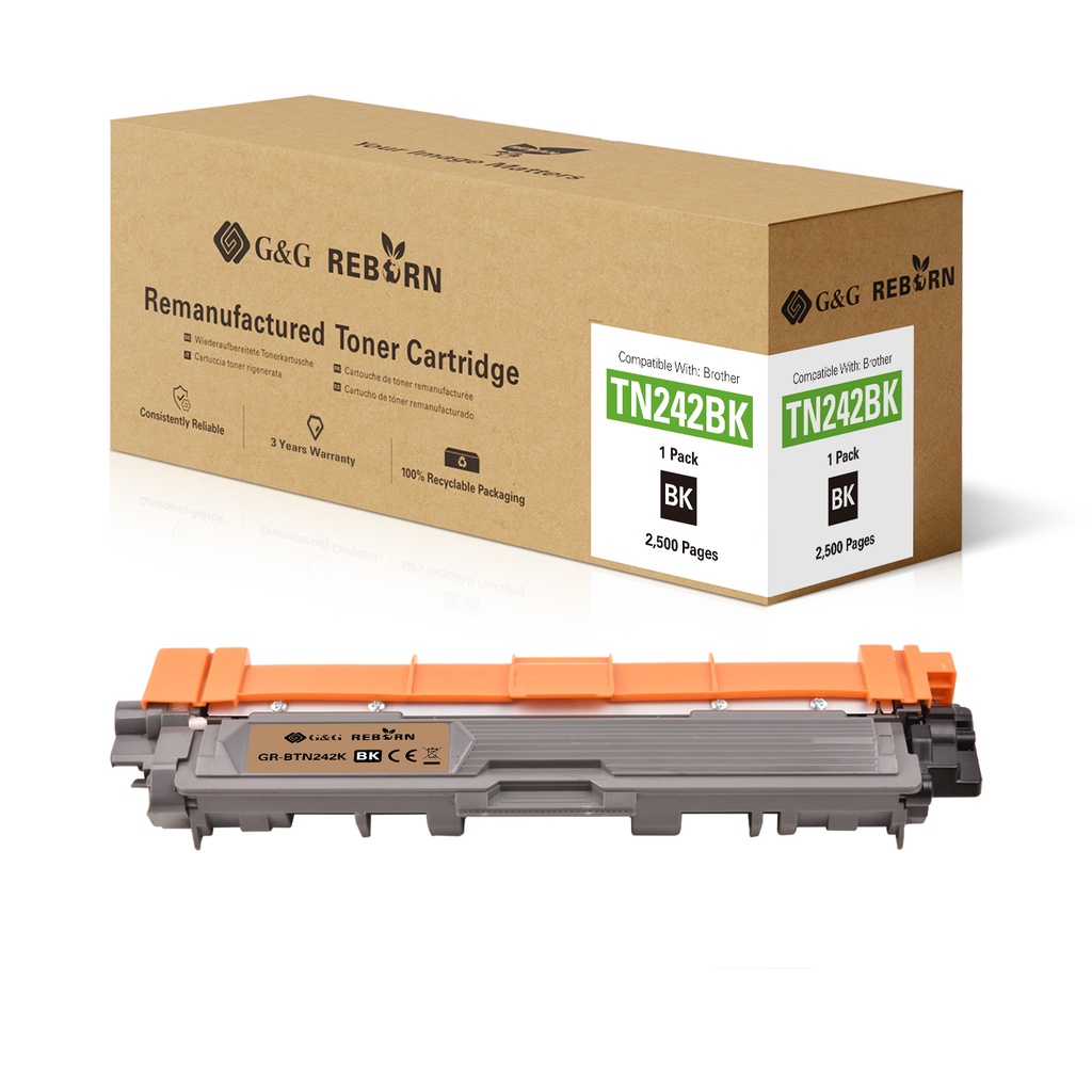 G&G Reborn Remanufactured Brother TN-242BK Toner Black