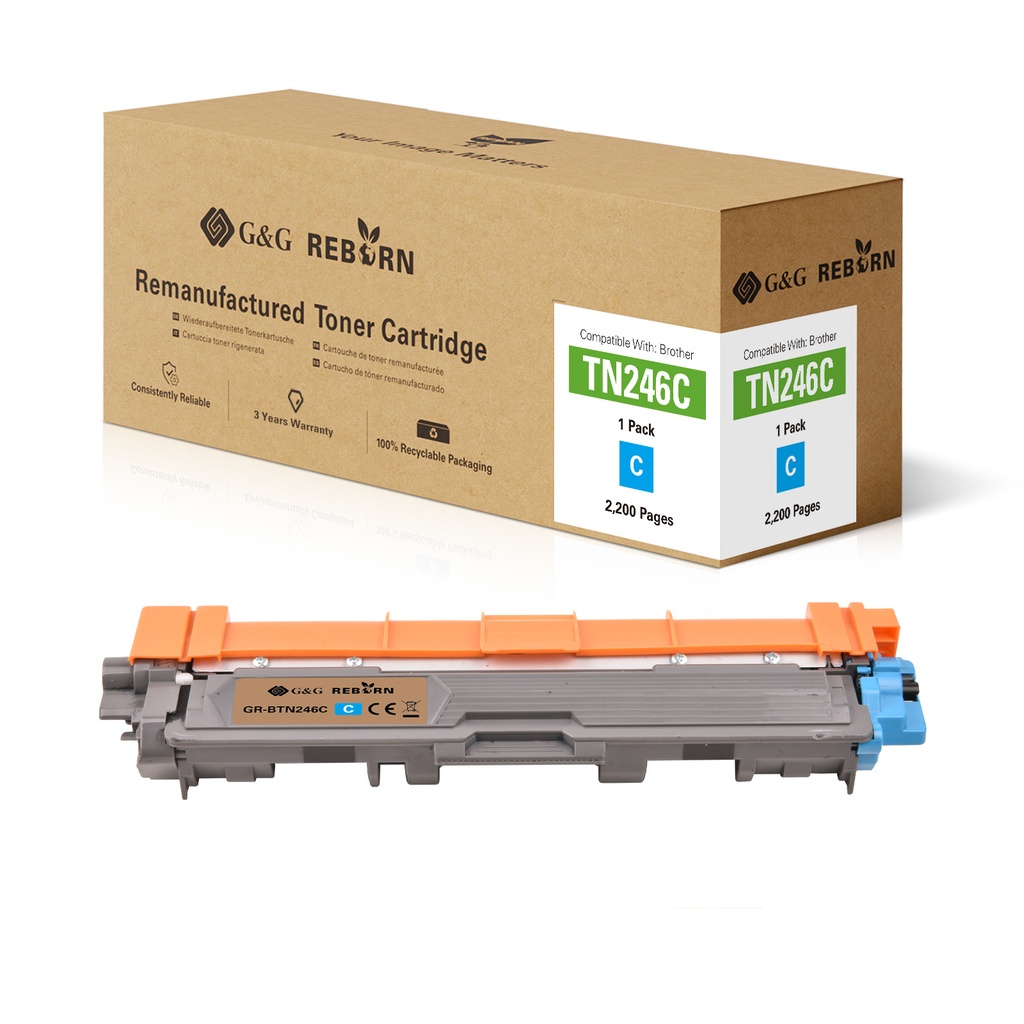 G&G Reborn Remanufactured Brother TN-246C Toner Cyan