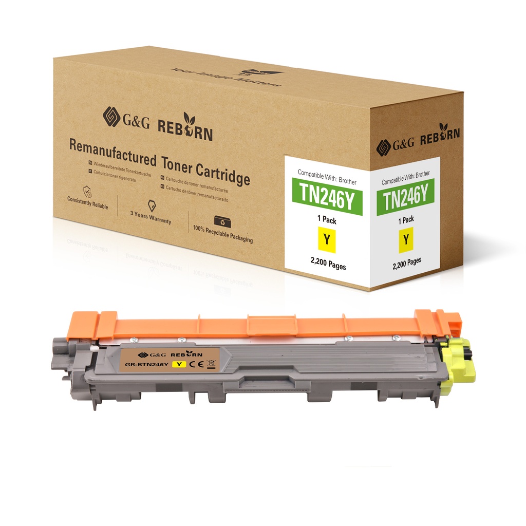 G&G Reborn Remanufactured Brother TN-246Y Toner Yellow
