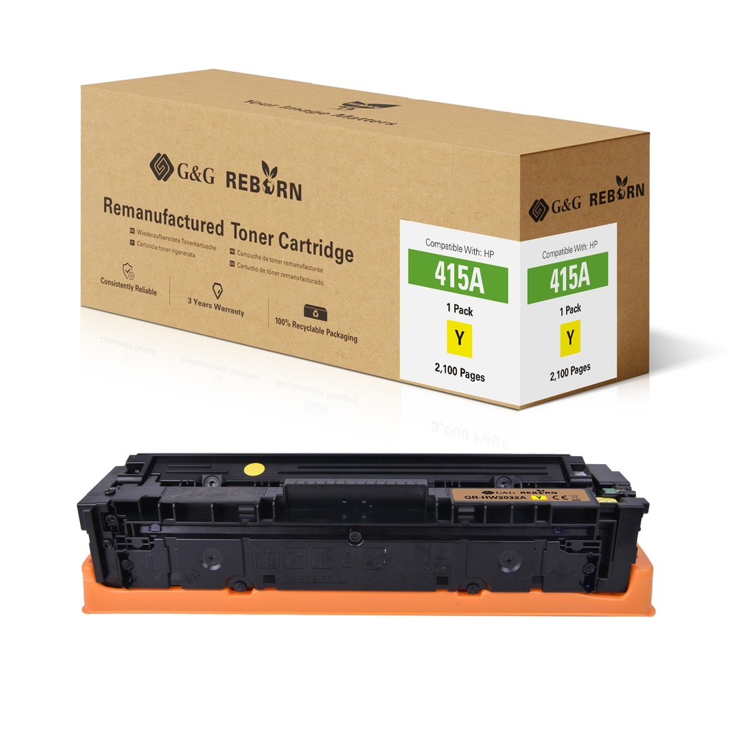 G&G Reborn Remanufactured HP W2032A(415A) Toner Yellow