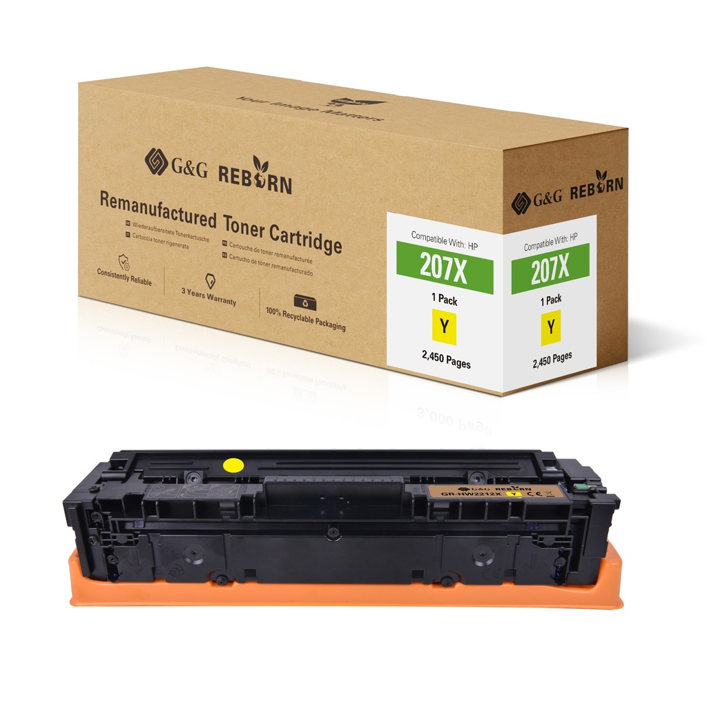G&G Reborn Remanufactured HP W2212X（207X） Toner Yellow