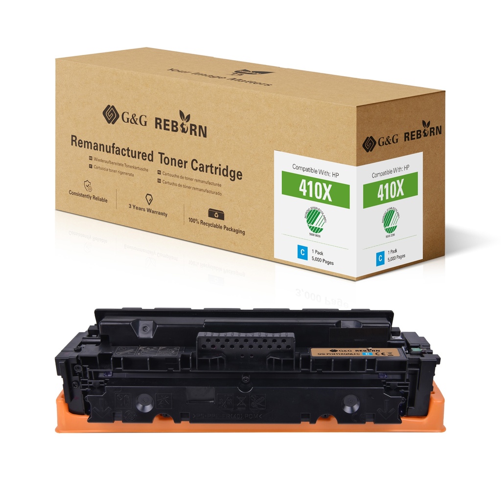 G&G Reborn Remanufactured HP CF411X Toner Cyan