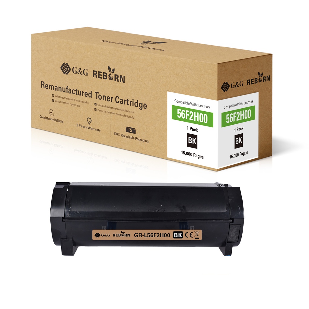 G&G Reborn Remanufactured Lexmark 56F2H00 Toner Mono