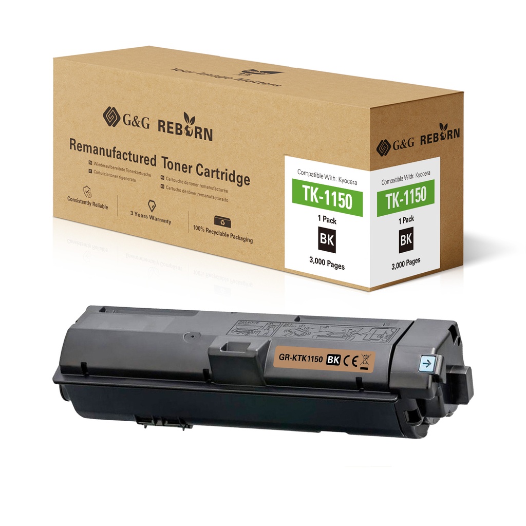 G&G Reborn Remanufactured Kyocera TK-1150 Toner Mono