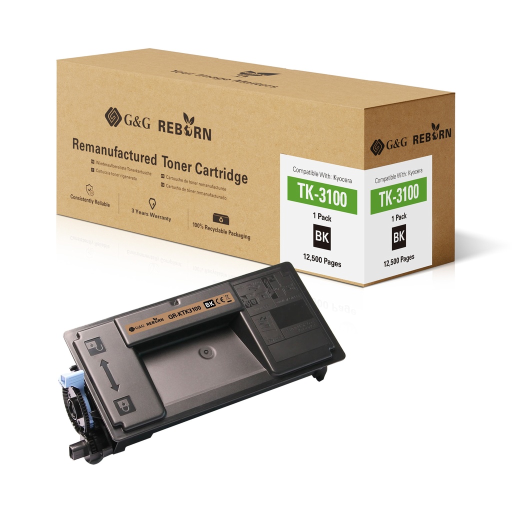 G&G Reborn Remanufactured Kyocera TK-3100 Toner Mono
