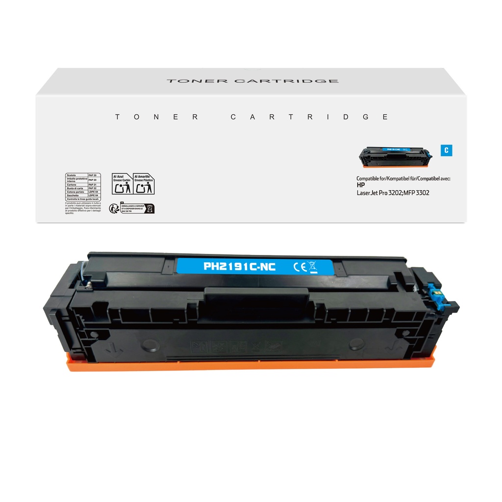 【202601邮件指示下架】White Box Compatible HP W2191A Toner Cyan(No Chip)