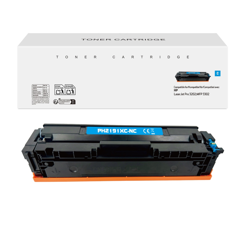 White Box Compatible HP W2191X Toner Cyan(No Chip)