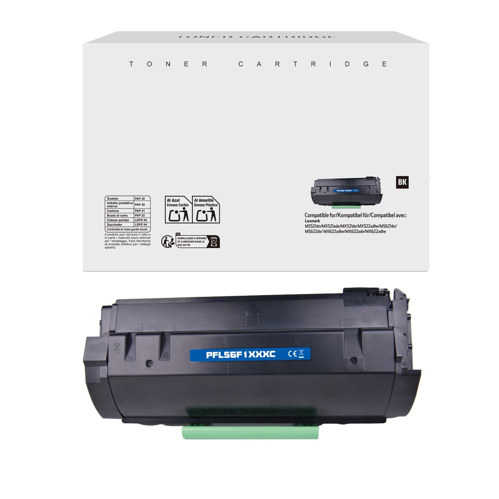 White Box Compatible Lexmark 56F6U00/56F3U00/56F2U00/56F4U00/56F5U00/56F1U00/56F6U0E Toner Mono