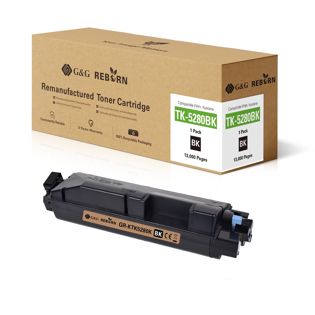 G&G Reborn Remanufactured Kyocera TK-5280K Toner Black