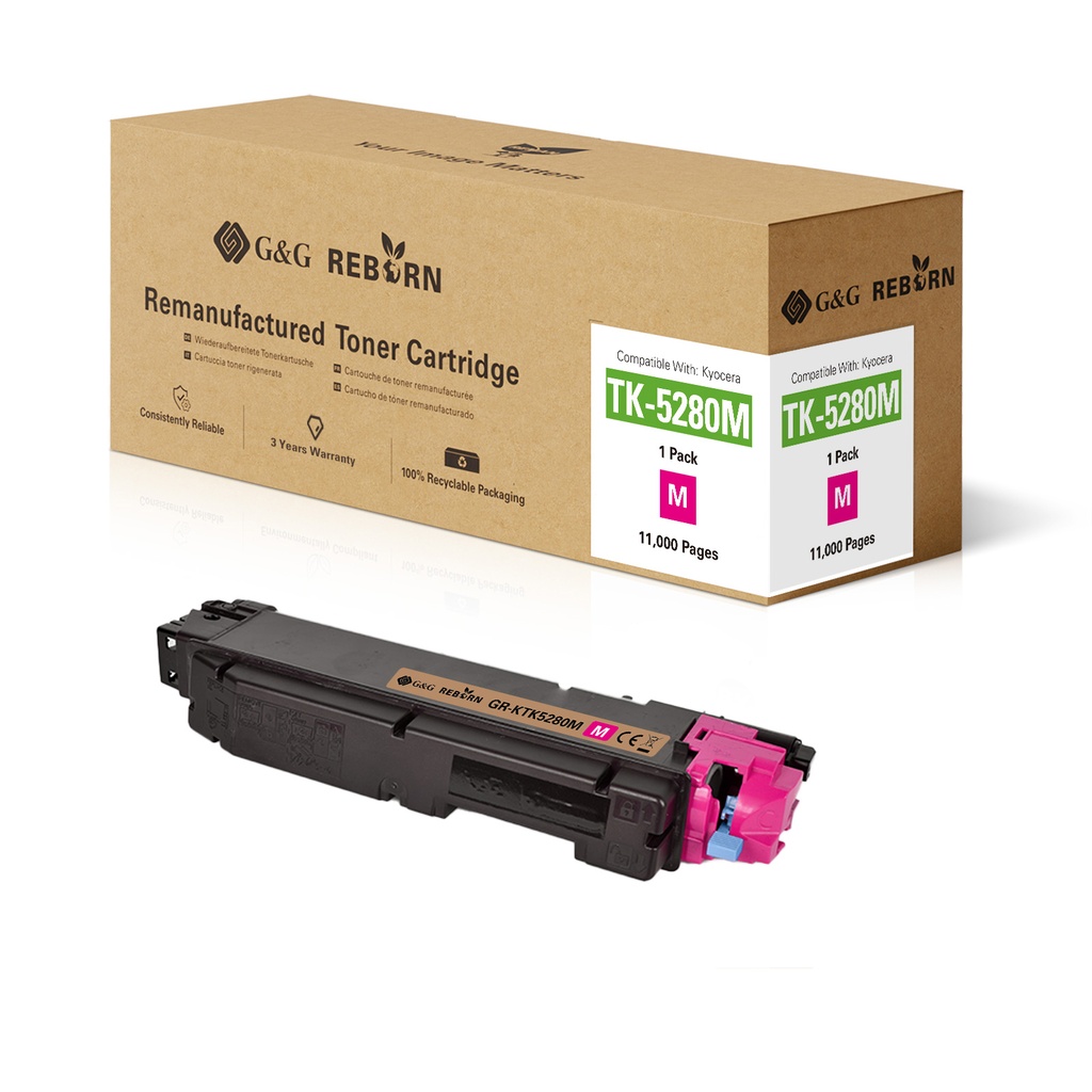 G&G Reborn Remanufactured Kyocera TK-5280M Toner Magenta