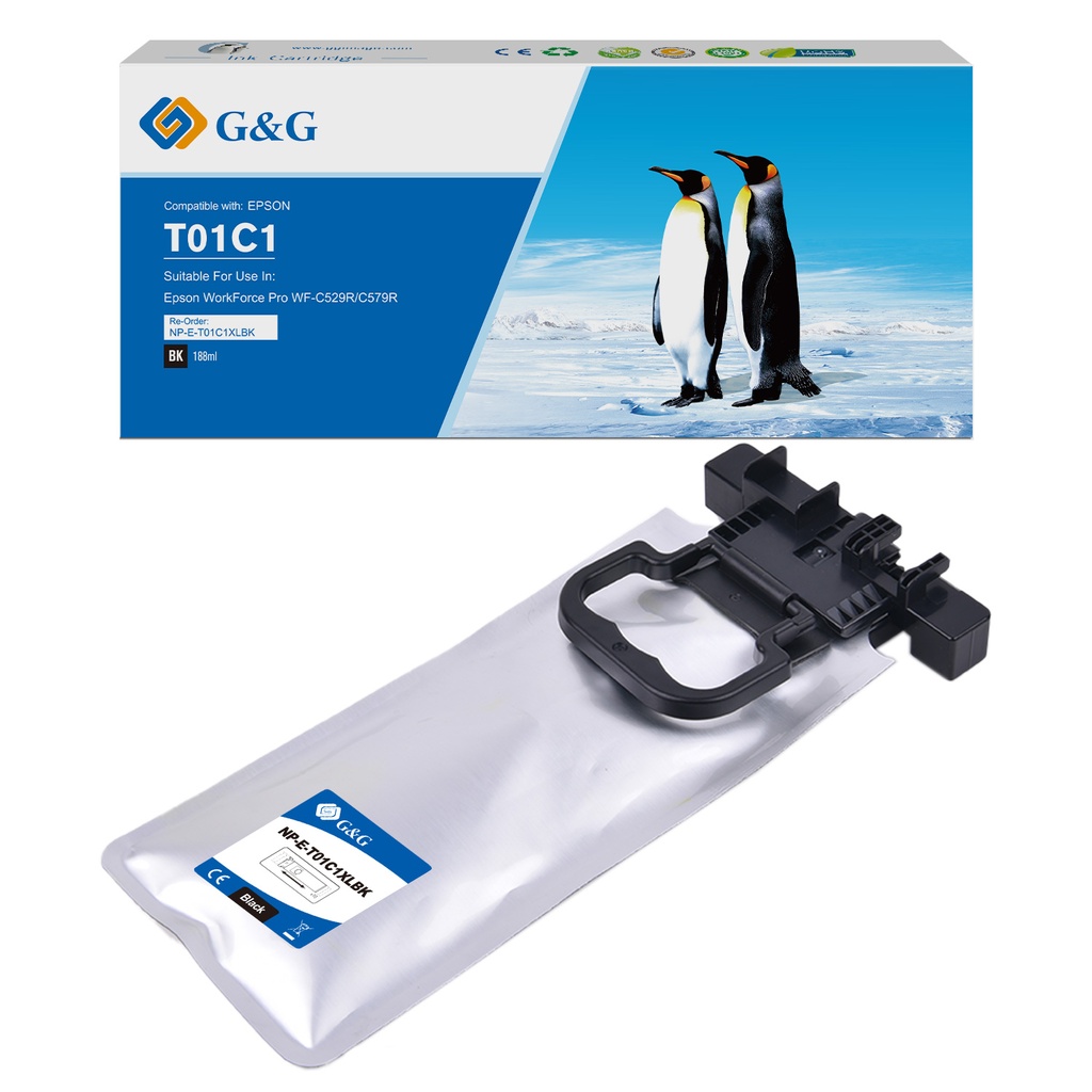 G&G Compatible Epson C13T01C100 (T01) Inkjet Cartridge Black