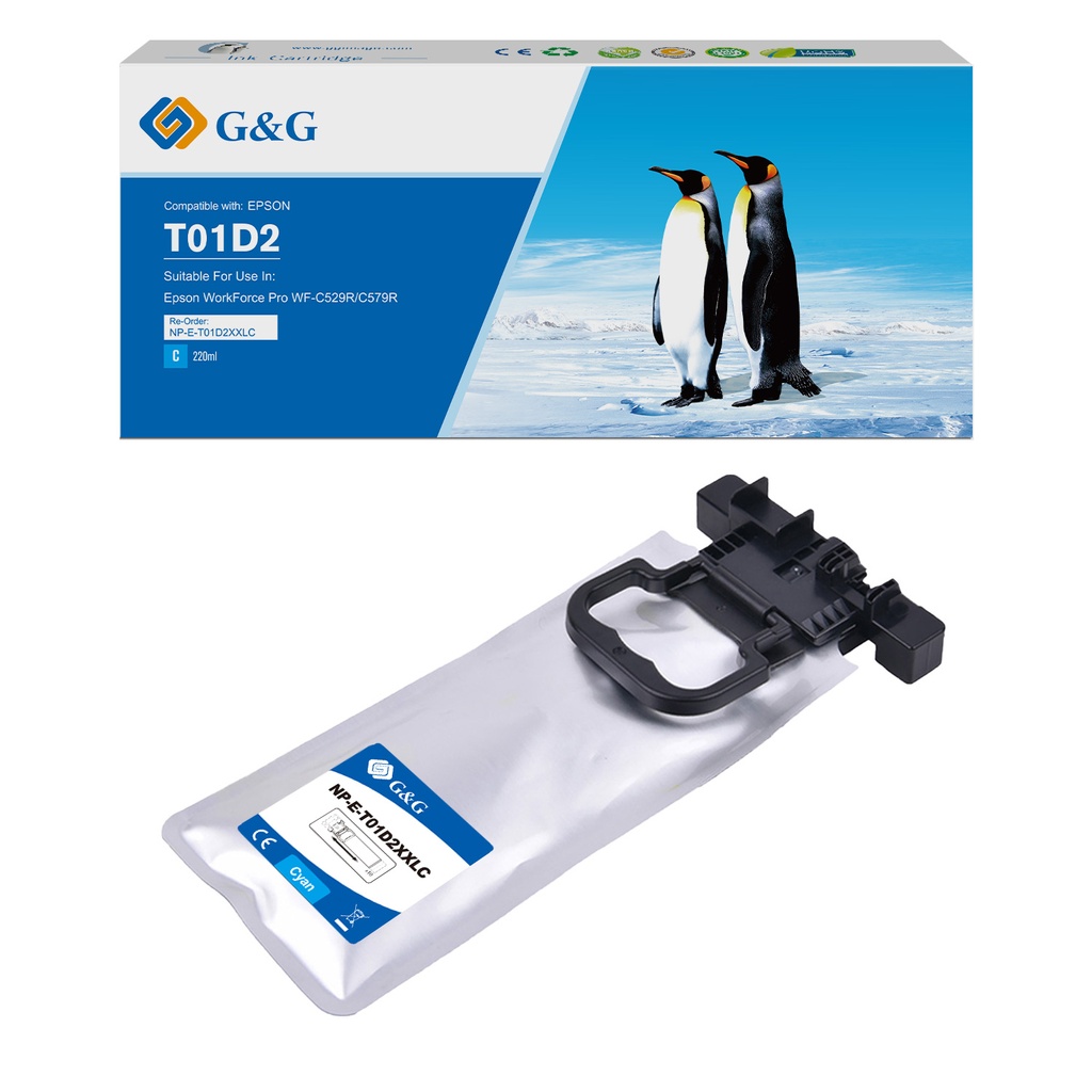 G&G Compatible Epson C13T01D200 (T01) Inkjet Cartridge Cyan