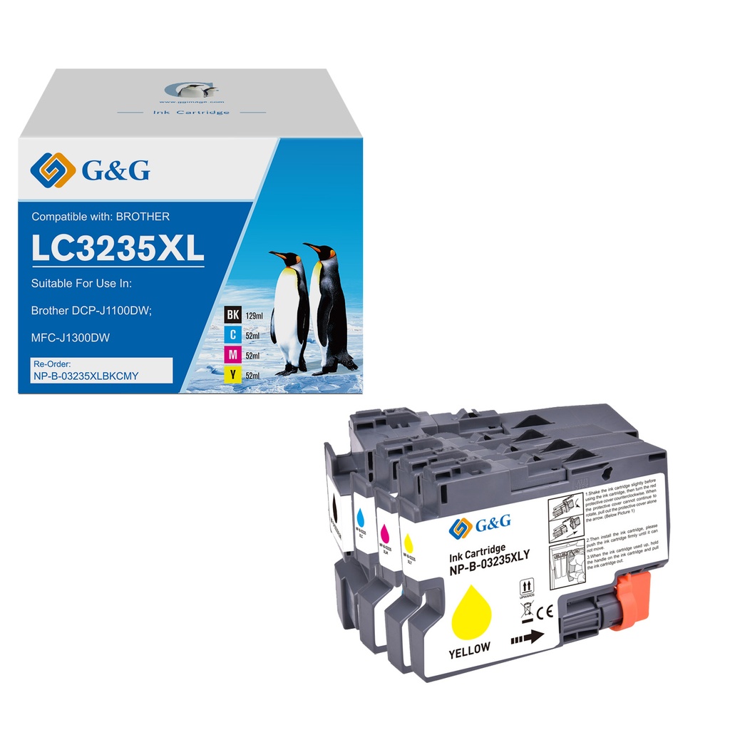 G&G Compatible Brother LC-3235XL Inkjet Cartridge Black/Cyan/Magenta/Yellow