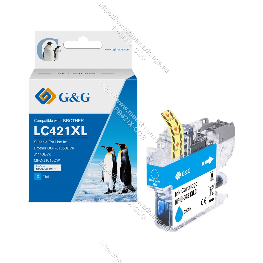 G&G Compatible Brother LC421XLC Inkjet Cartridge Cyan