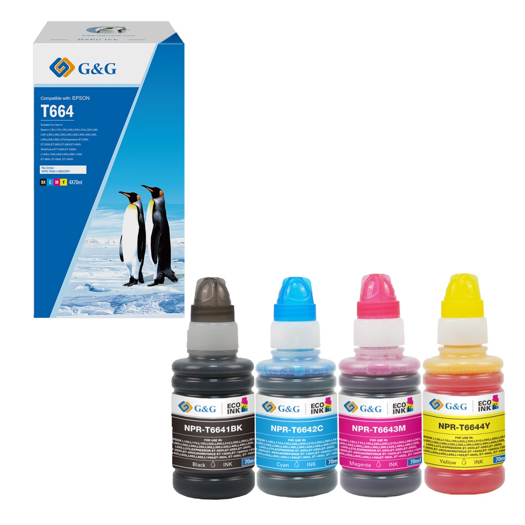 G&G Compatible Epson T6641-4 Inkjet Black/Cyan/Magenta/Yellow