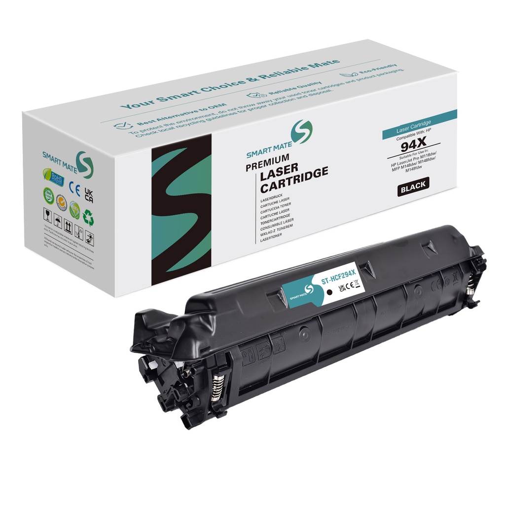 Smart Mate Remanufactured HP CF294X (94X) Laser Toner Cartridge Mono