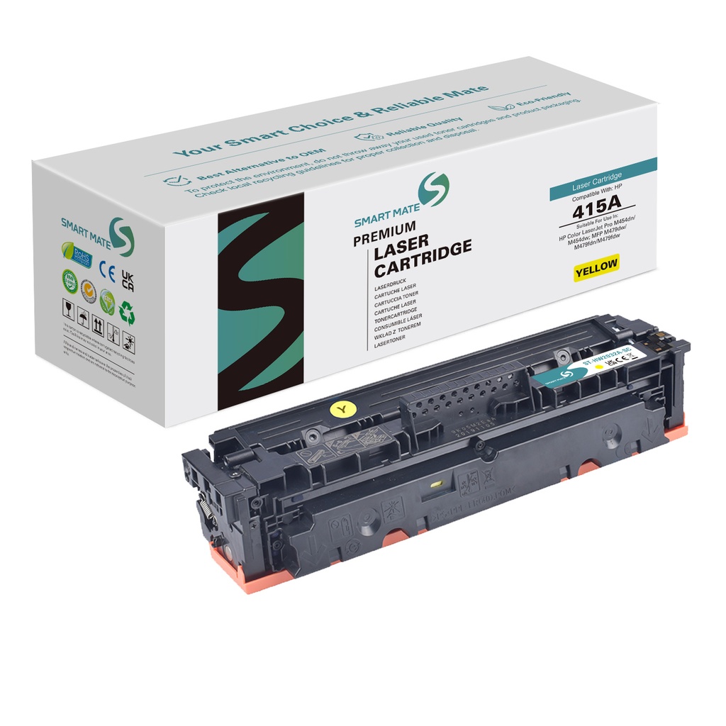 Smart Mate Remanufactured HP W2032A (415A) Laser Toner Cartridge Yellow