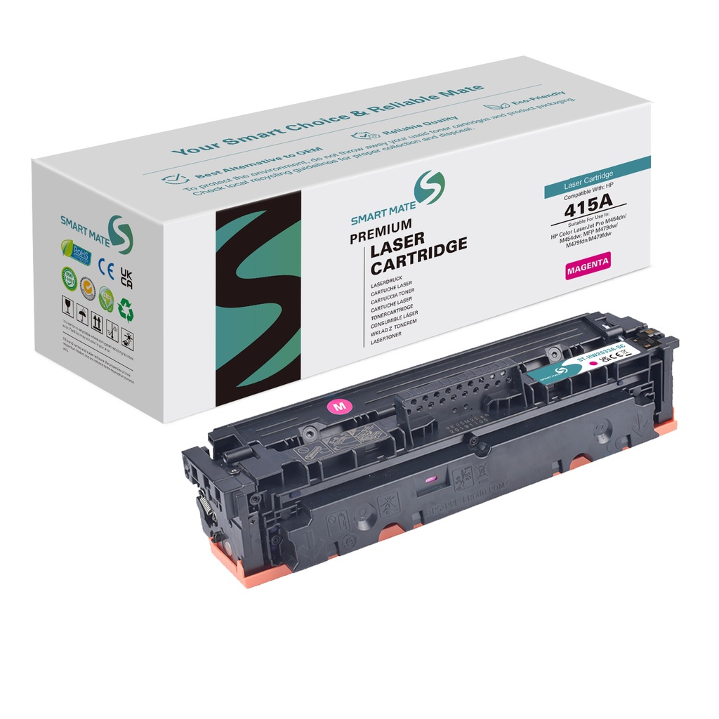 Smart Mate Remanufactured HP W2033A (415A) Laser Toner Cartridge Magenta