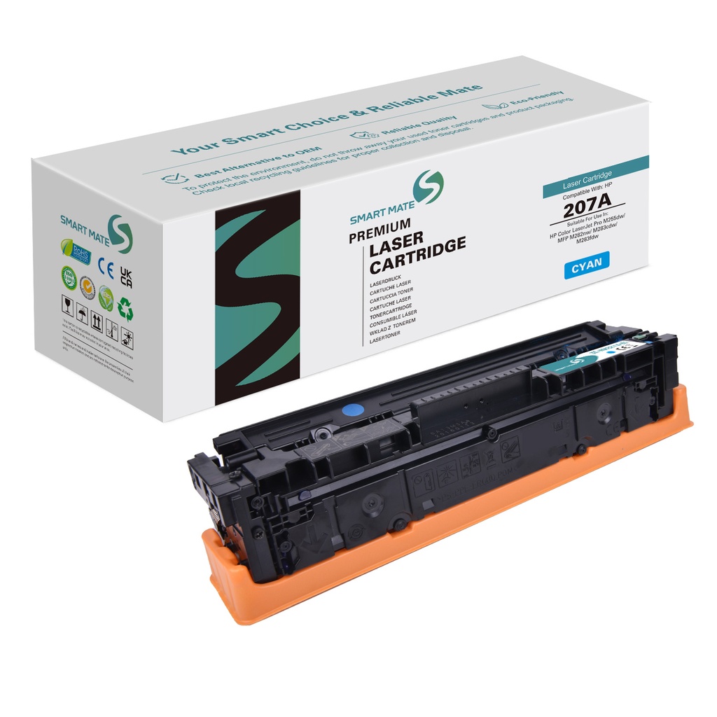 Smart Mate Remanufactured HP W2211A (207A) Laser Toner Cartridge Cyan