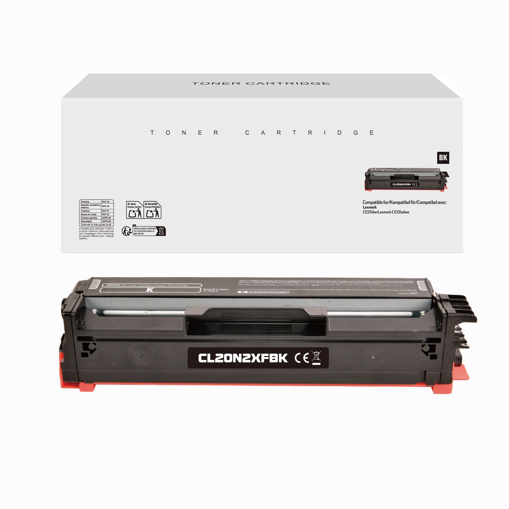 White Box Remanufactured Lexmark 20N2HK0 Toner Black
