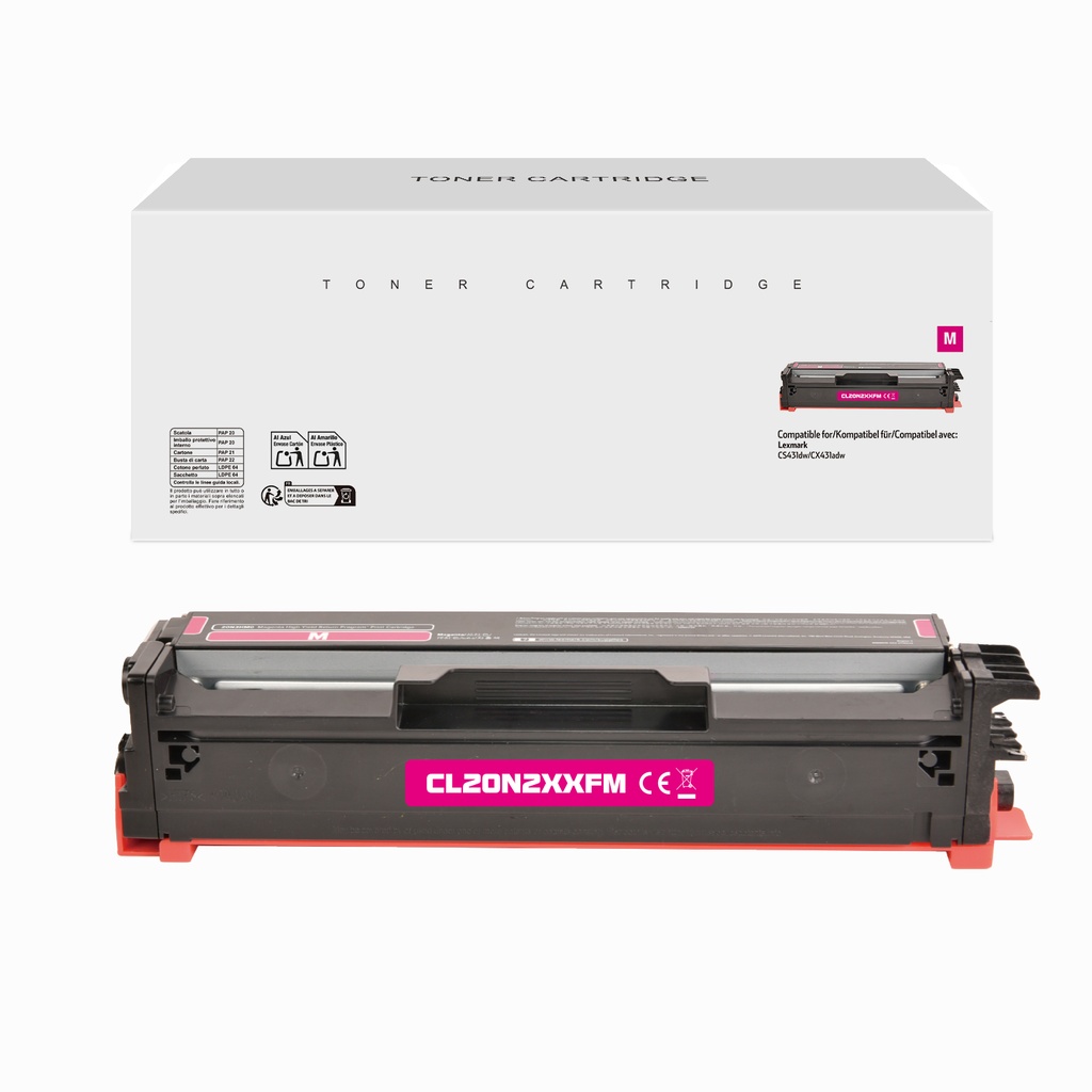 White Box Remanufactured Lexmark 20N2XM0 Toner Magenta