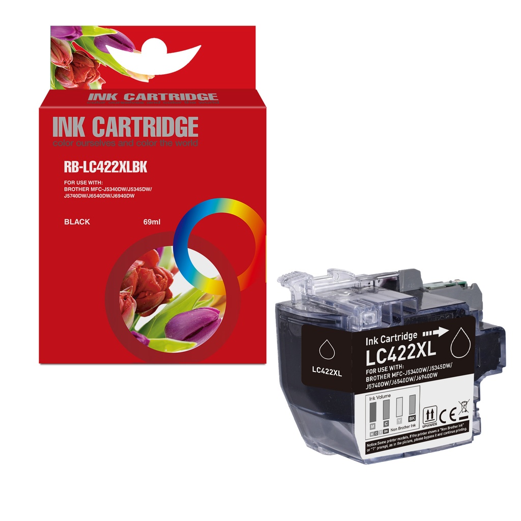 Red Box Compatible Brother LC422XLBK Ink B