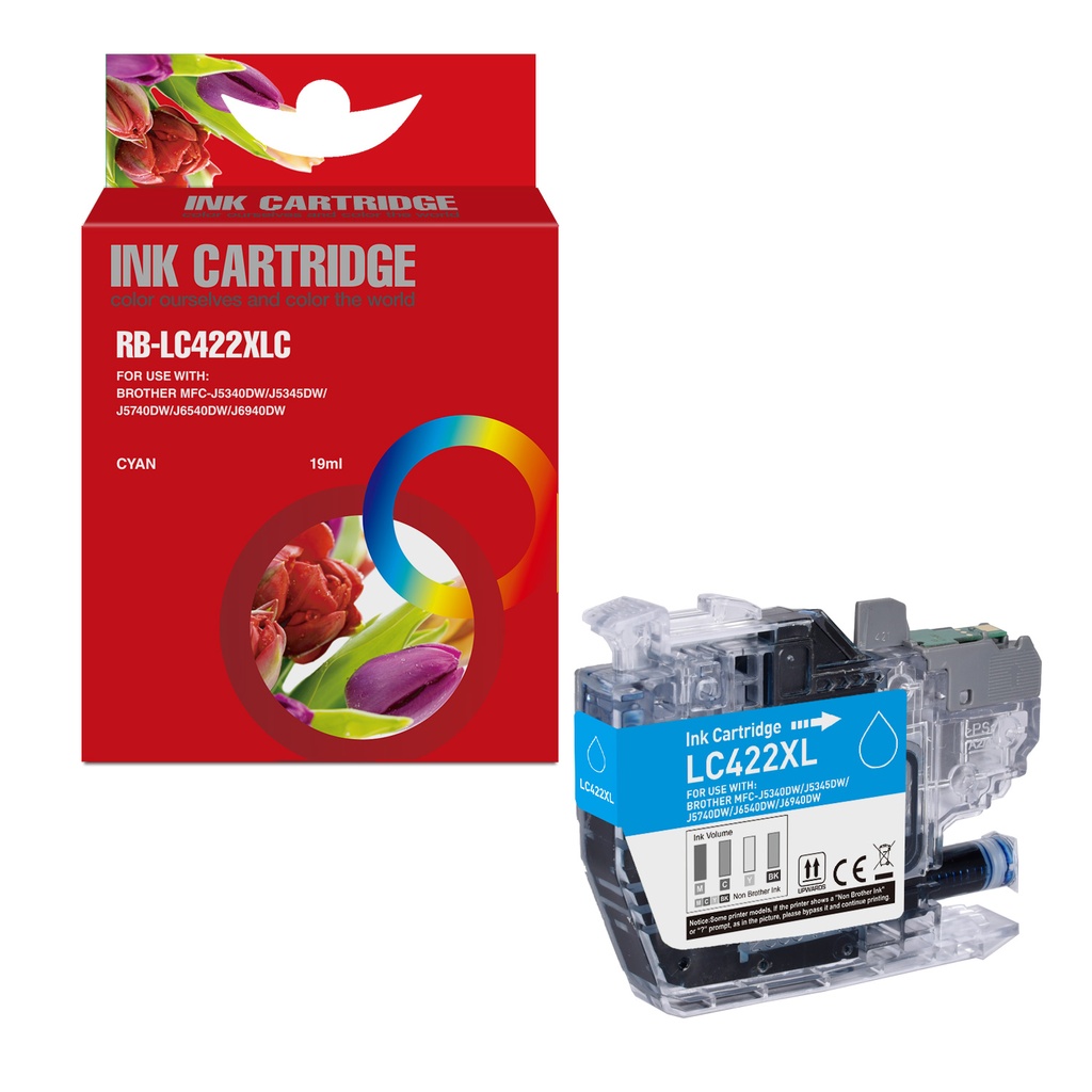 Red Box Compatible Brother LC422XLC Ink C