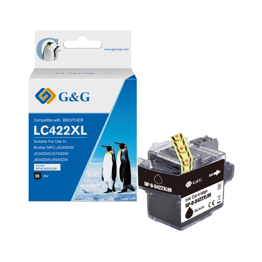 G&G Compatible Brother LC422XLBK Inkjet Cartridge BK(PG)