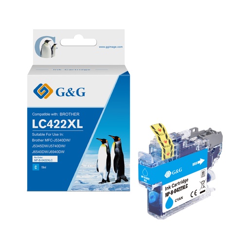 G&G Compatible Brother LC422XLC Inkjet Cartridge Cyan