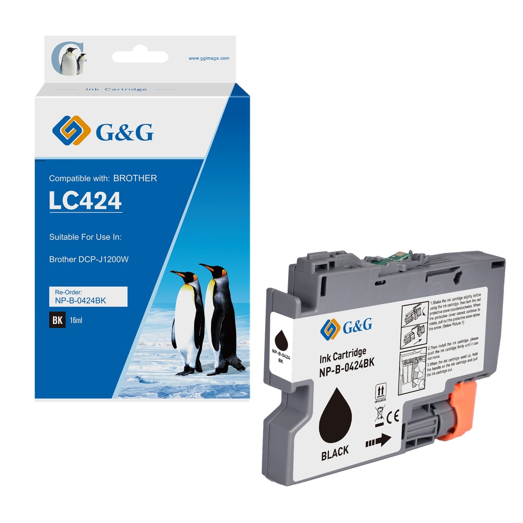 G&G Compatible Brother LC424BK Inkjet Cartridge B